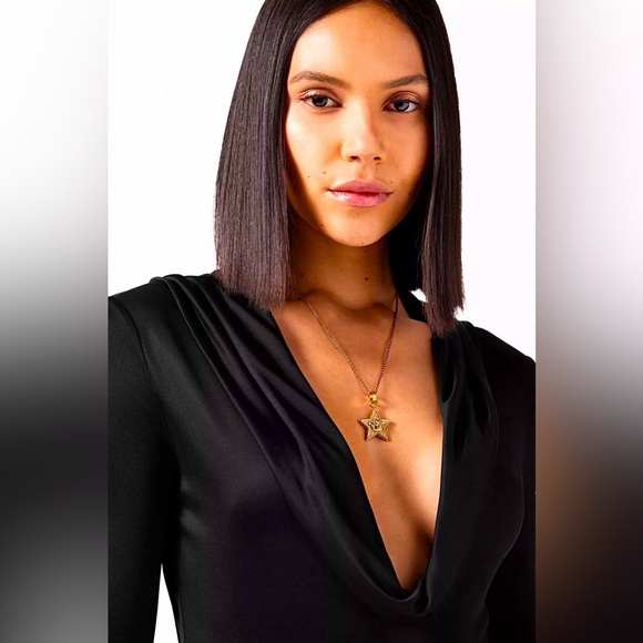 Versace Gorgeous Galaxy Star Medusa Necklace surrounded by Crystals NWT in box - Picture 10 of 16